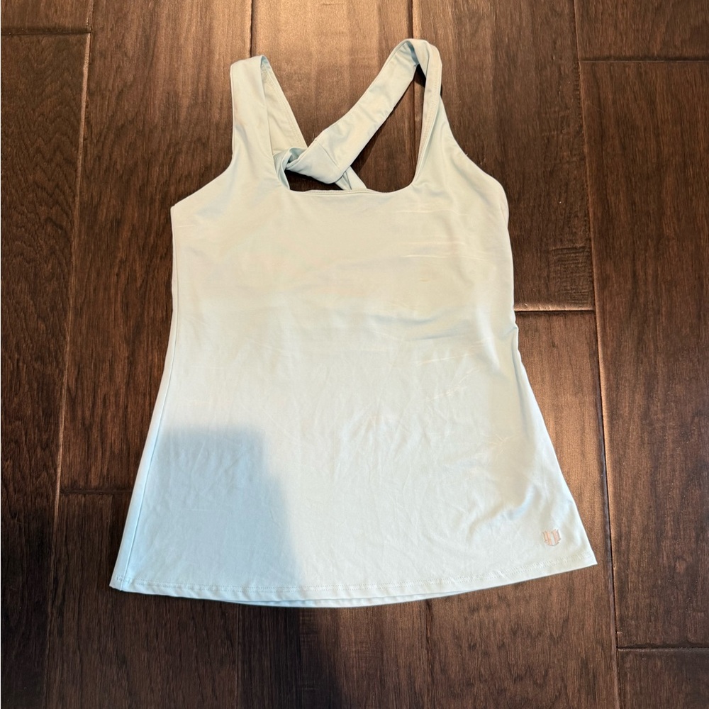 EleVen by Venus Williams Pale Blue Twist-Back Tank